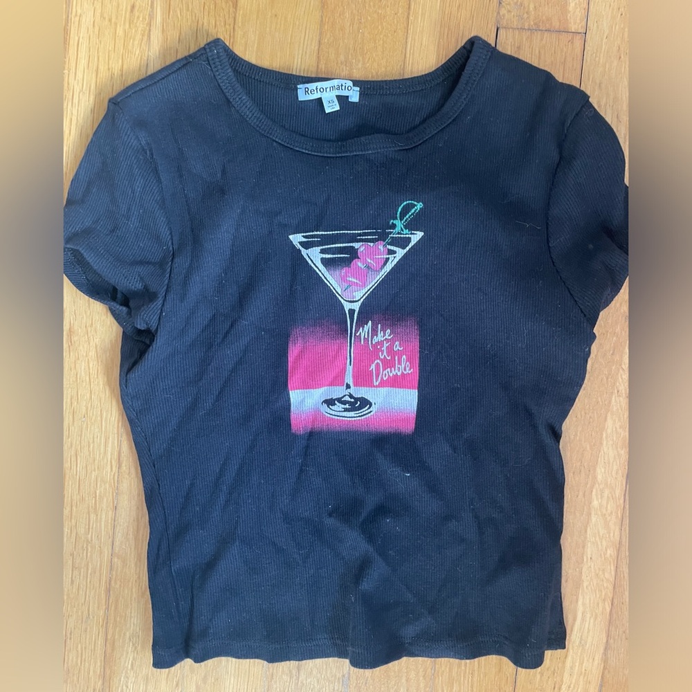 Reformation Black Graphic Tee